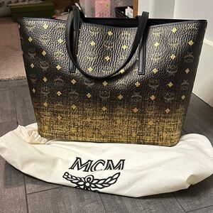 MCM Black and Gold Gradient Tote